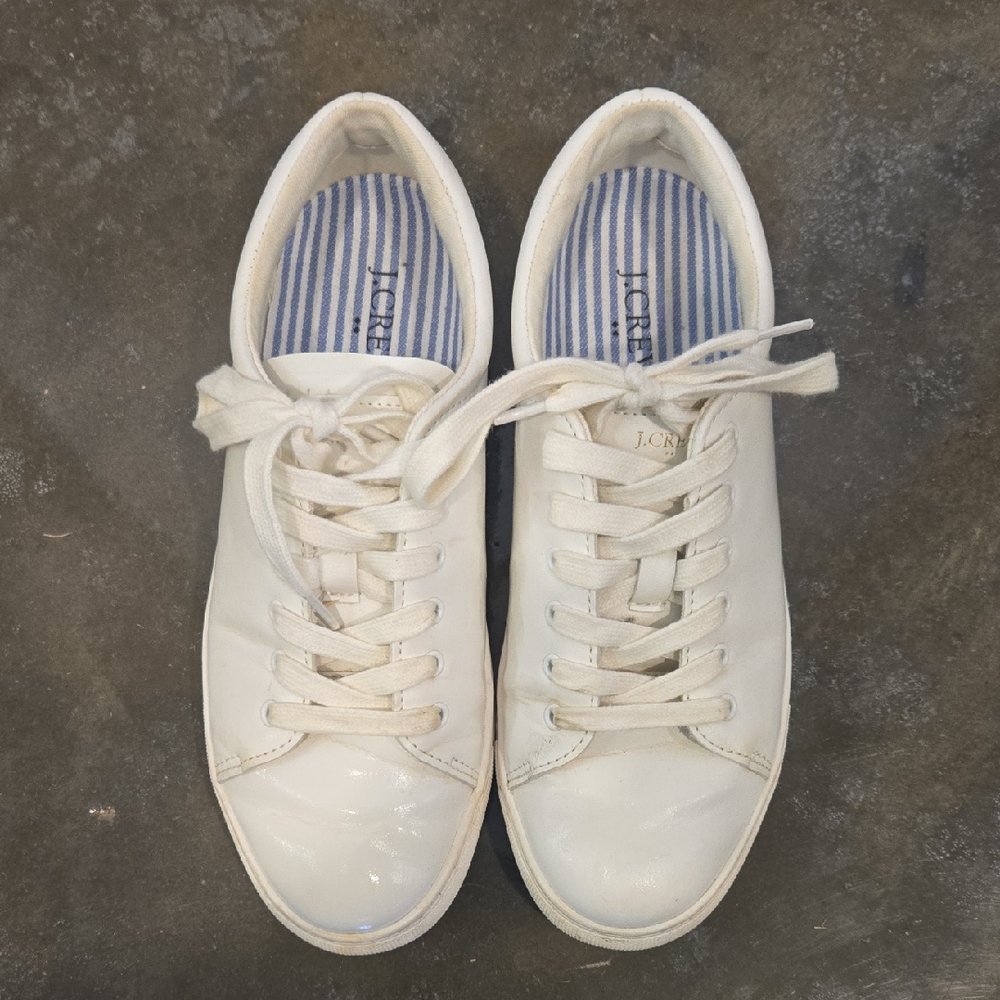 J. Crew Cream Lace-Up Sneakers